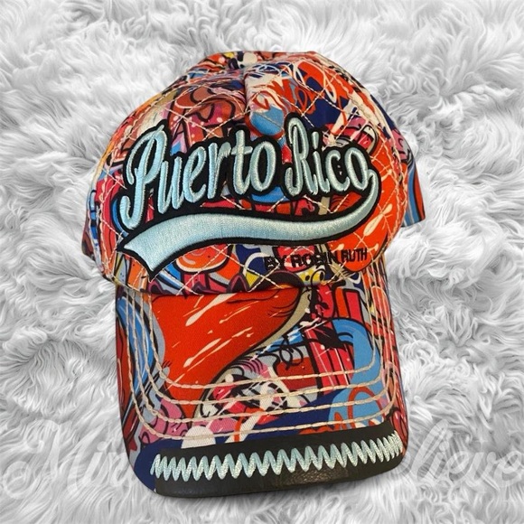 Robin Ruth Puerto Rico Multicolor Graphic Baseball Cap - Picture 1 of 3